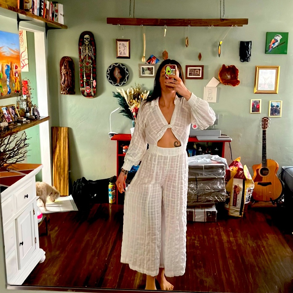 010 Free people jumpsuits romper pants/top white small